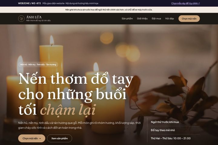 Mẫu giao diện nến thơm & tinh dầu WZ-872