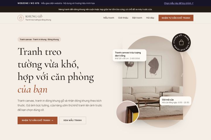 Mẫu giao diện tranh treo tường WZ-876