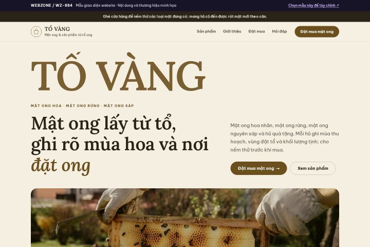 Mẫu giao diện mật ong & sản phẩm từ ong WZ-884