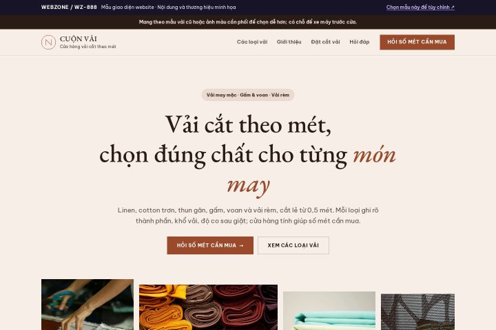Mẫu giao diện cửa hàng vải WZ-888