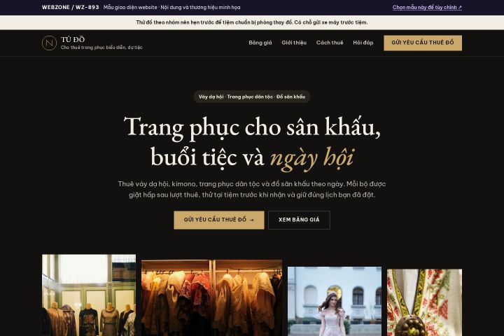 Mẫu giao diện cho thuê trang phục WZ-893