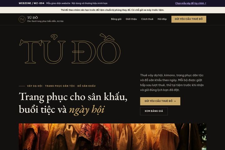 Mẫu giao diện cho thuê trang phục WZ-894