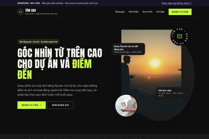 Mẫu giao diện quay chụp flycam WZ-896
