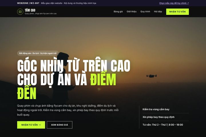 Mẫu giao diện quay chụp flycam WZ-897