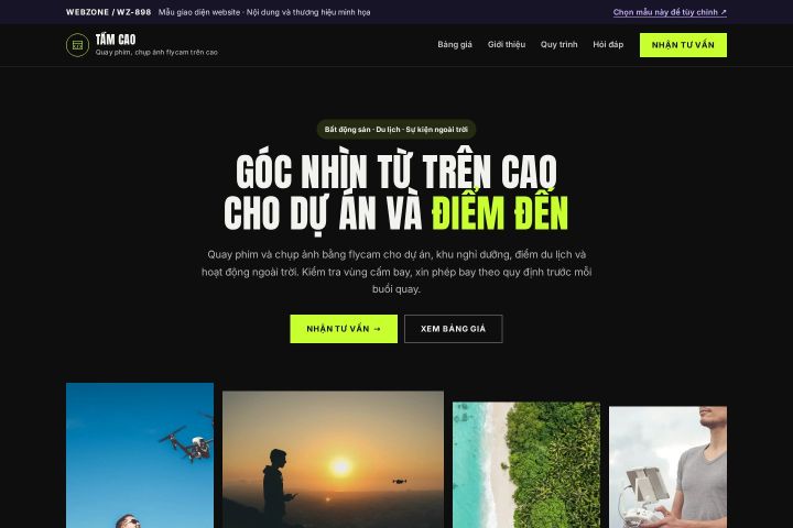 Mẫu giao diện quay chụp flycam WZ-898