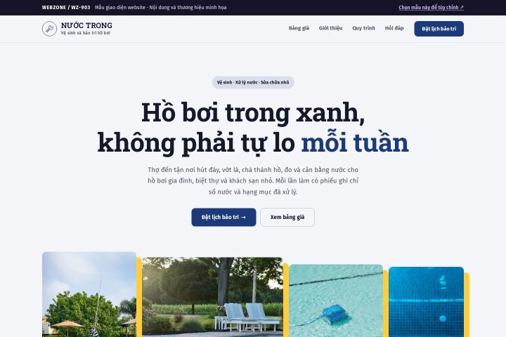Mẫu giao diện bảo trì hồ bơi WZ-903