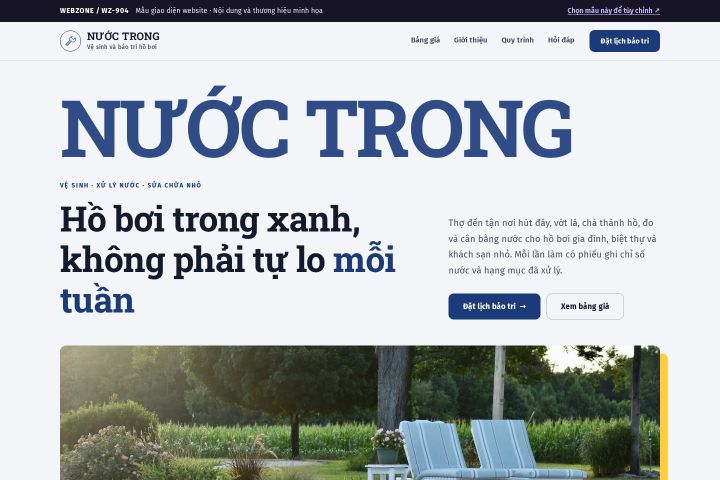 Mẫu giao diện bảo trì hồ bơi WZ-904