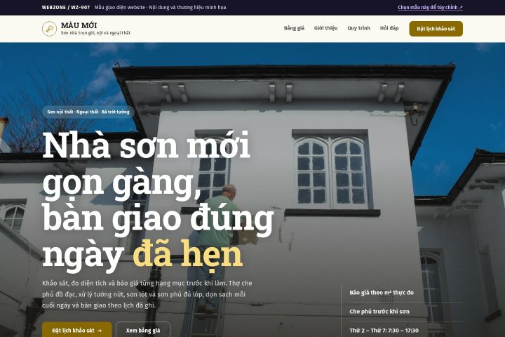 Mẫu giao diện sơn nhà trọn gói WZ-907