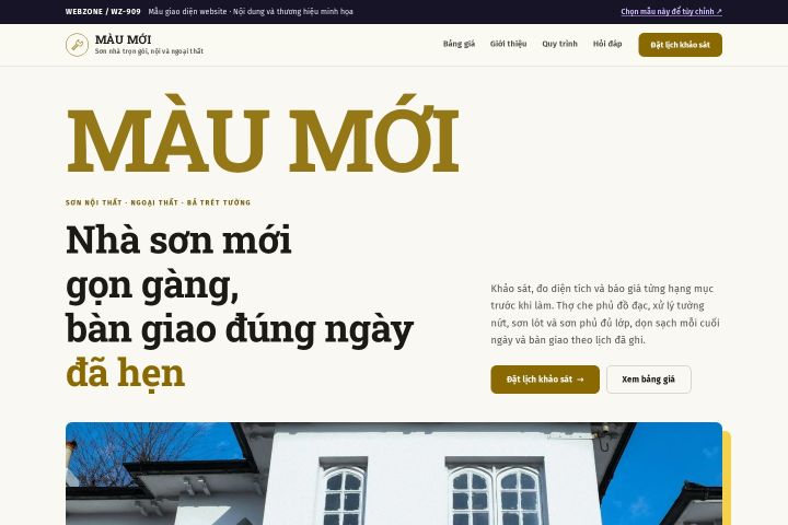 Mẫu giao diện sơn nhà trọn gói WZ-909