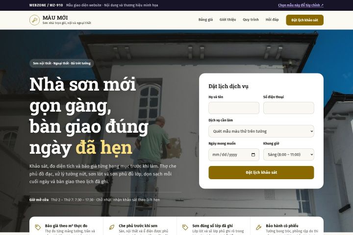 Mẫu giao diện sơn nhà trọn gói WZ-910