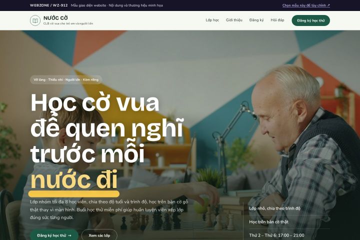 Mẫu giao diện câu lạc bộ cờ vua WZ-912
