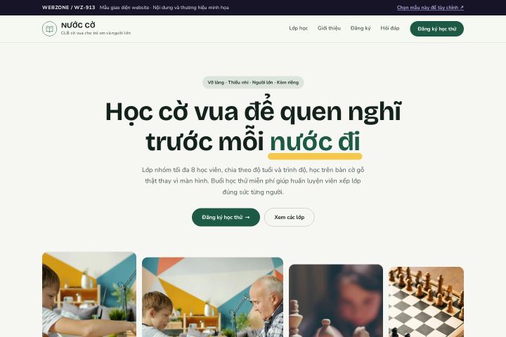 Mẫu giao diện câu lạc bộ cờ vua WZ-913