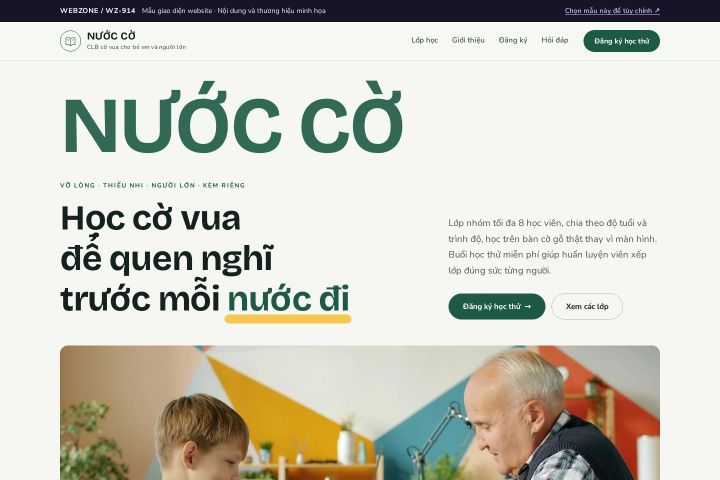 Mẫu giao diện câu lạc bộ cờ vua WZ-914