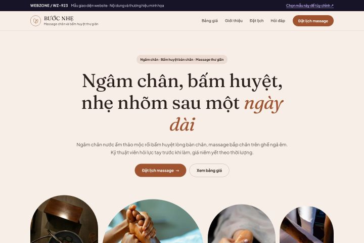 Mẫu giao diện massage chân & bấm huyệt WZ-923