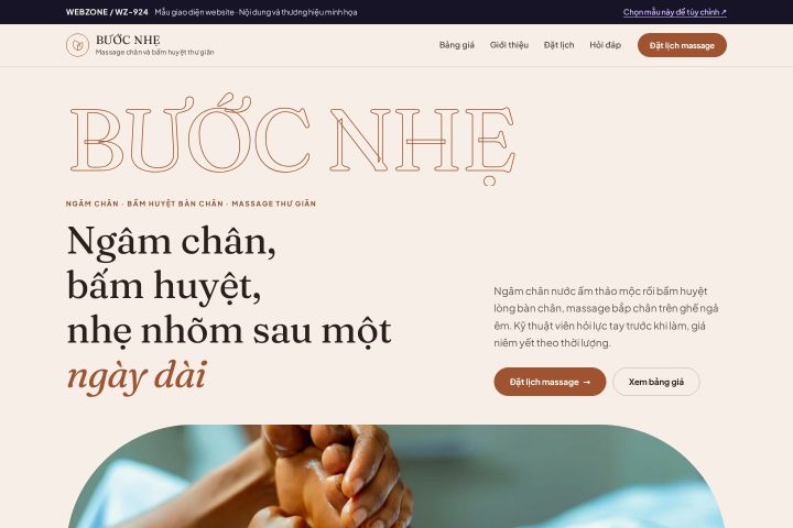 Mẫu giao diện massage chân & bấm huyệt WZ-924