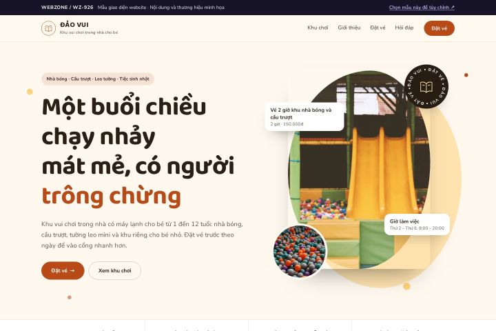 Mẫu giao diện khu vui chơi trẻ em WZ-926