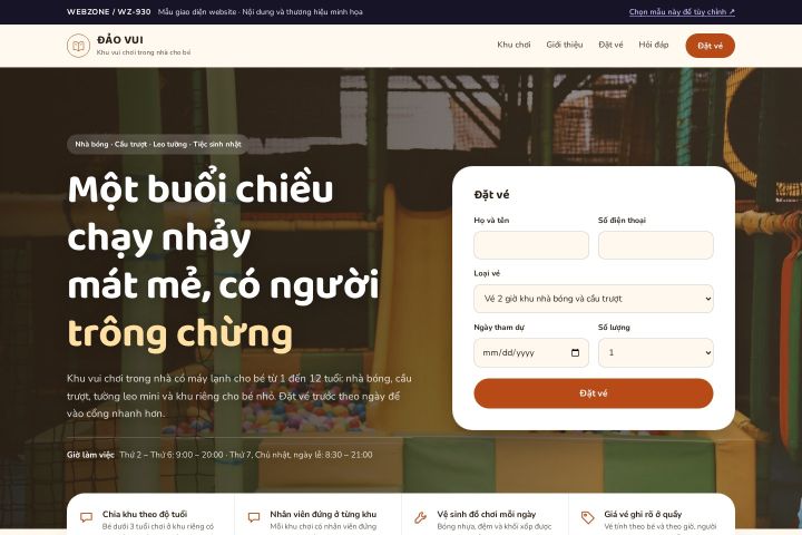 Mẫu giao diện khu vui chơi trẻ em WZ-930