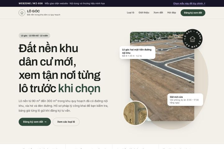 Mẫu giao diện đất nền dự án WZ-936