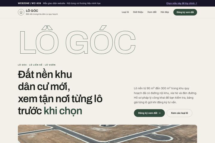 Mẫu giao diện đất nền dự án WZ-939