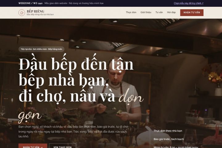 Mẫu giao diện đầu bếp tại gia WZ-942