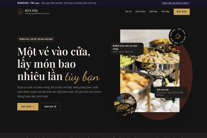 Mẫu giao diện nhà hàng buffet WZ-951