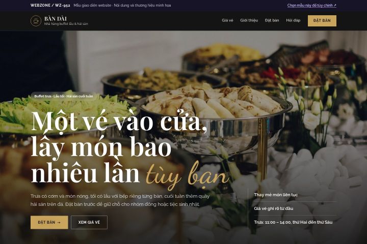 Mẫu giao diện nhà hàng buffet WZ-952