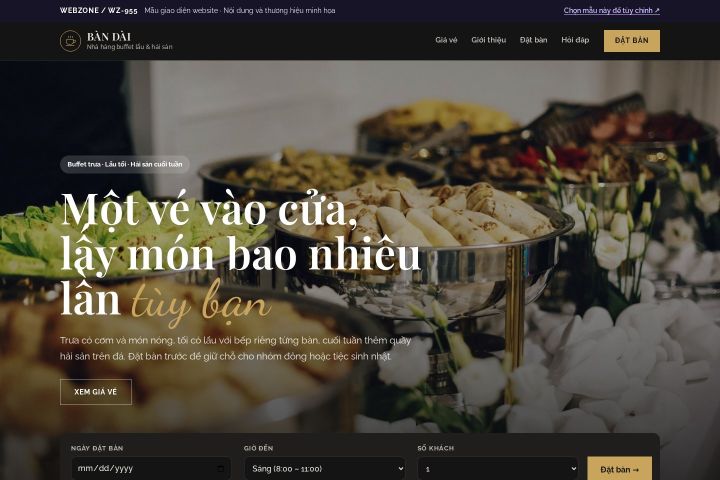 Mẫu giao diện nhà hàng buffet WZ-955