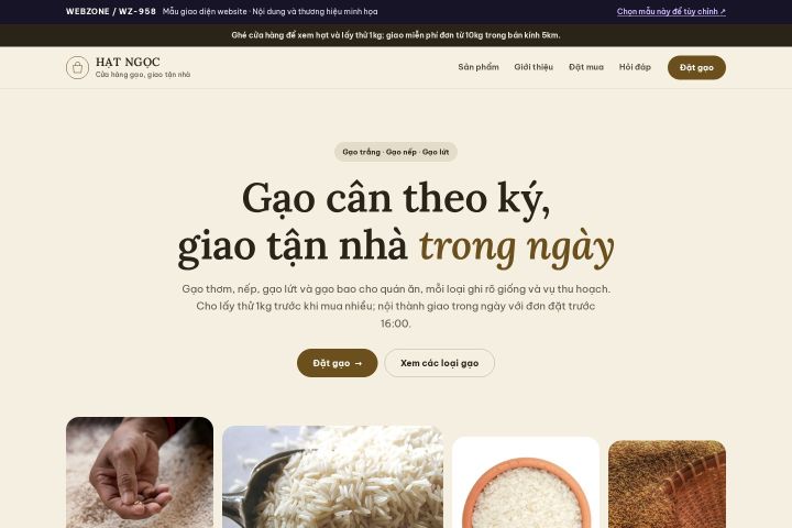 Mẫu giao diện cửa hàng gạo WZ-958