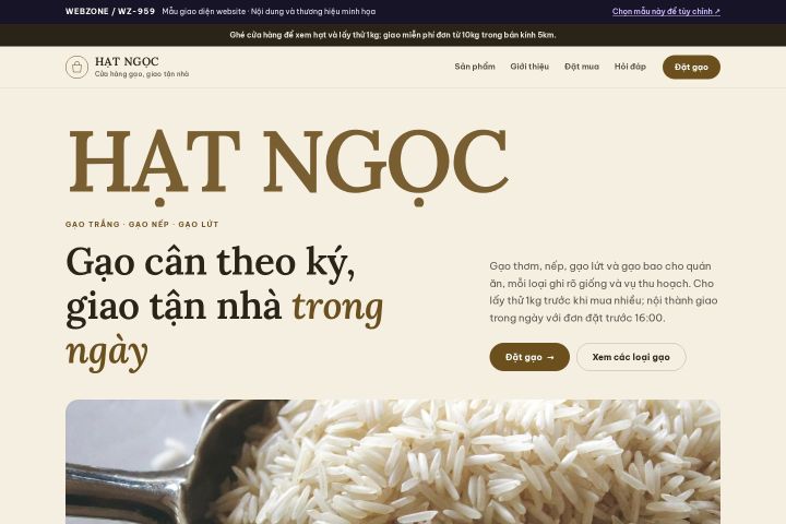 Mẫu giao diện cửa hàng gạo WZ-959