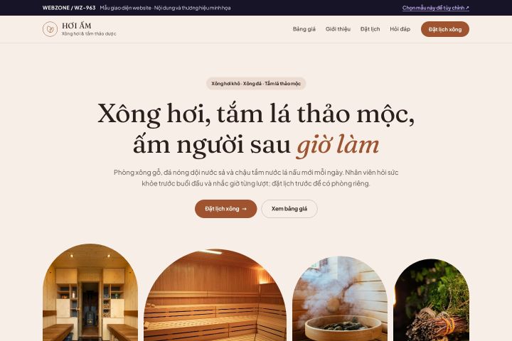 Mẫu giao diện xông hơi & tắm thảo dược WZ-963