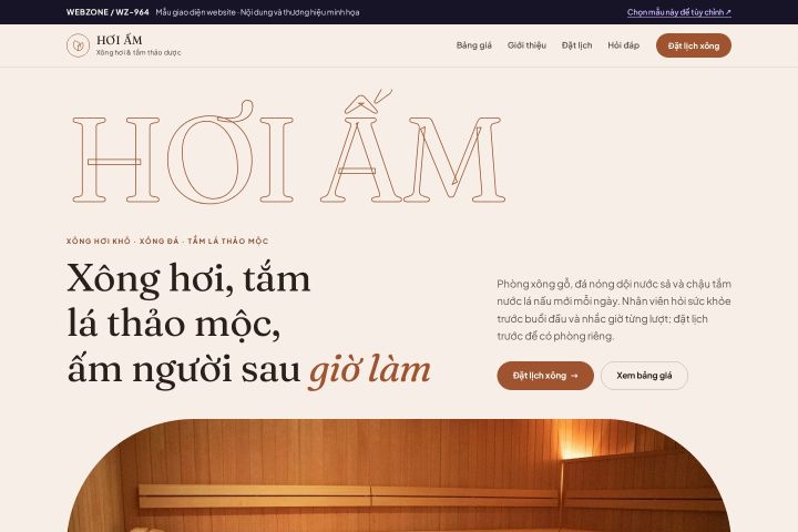 Mẫu giao diện xông hơi & tắm thảo dược WZ-964