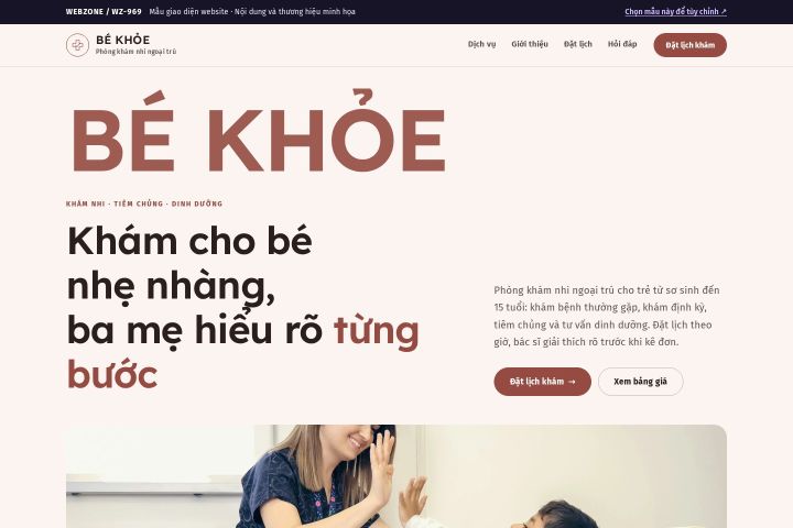 Mẫu giao diện phòng khám nhi WZ-969