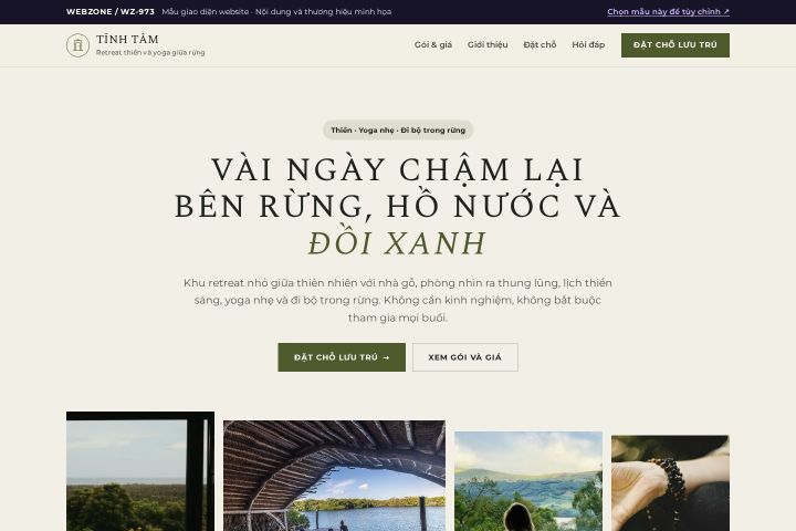 Mẫu giao diện retreat chữa lành WZ-973