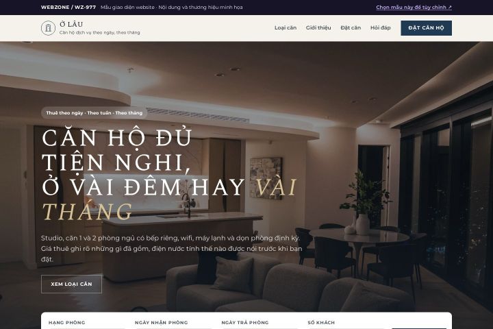 Mẫu giao diện căn hộ dịch vụ WZ-977