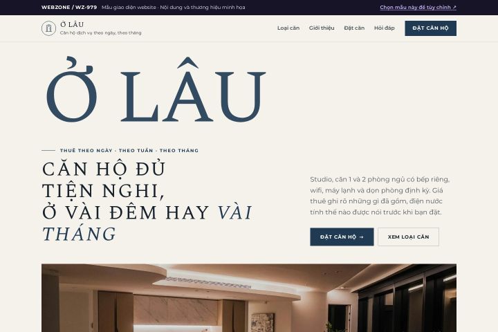 Mẫu giao diện căn hộ dịch vụ WZ-979