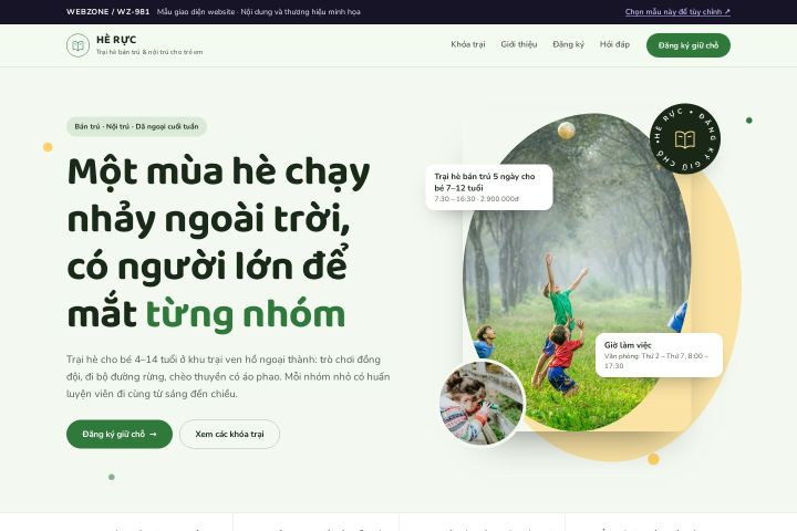 Mẫu giao diện trại hè trẻ em WZ-981