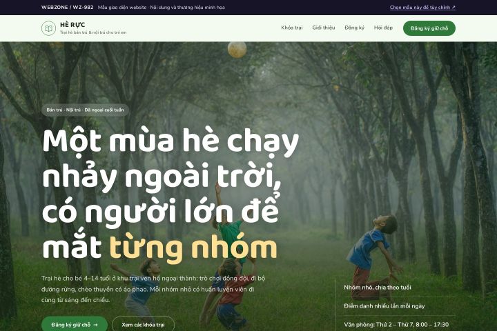 Mẫu giao diện trại hè trẻ em WZ-982