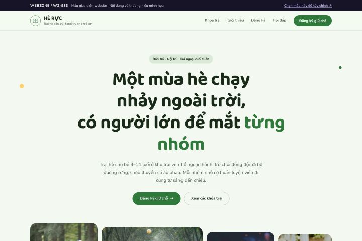 Mẫu giao diện trại hè trẻ em WZ-983