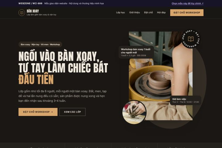 Mẫu giao diện lớp làm gốm WZ-986