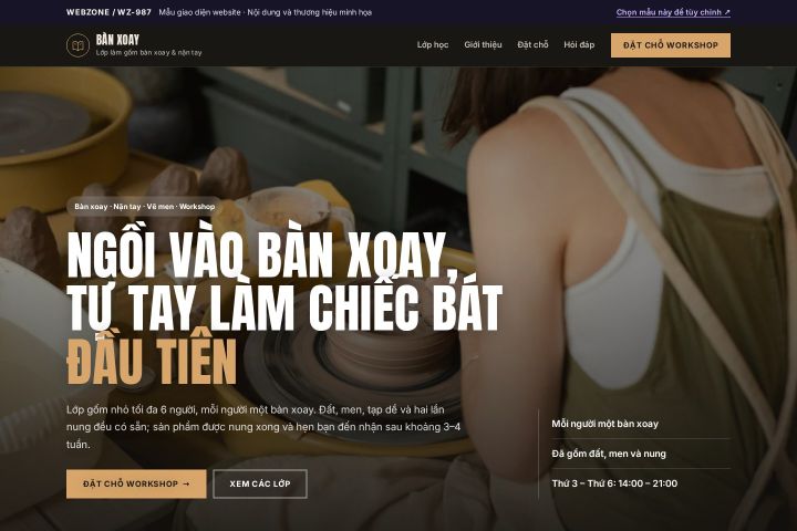 Mẫu giao diện lớp làm gốm WZ-987