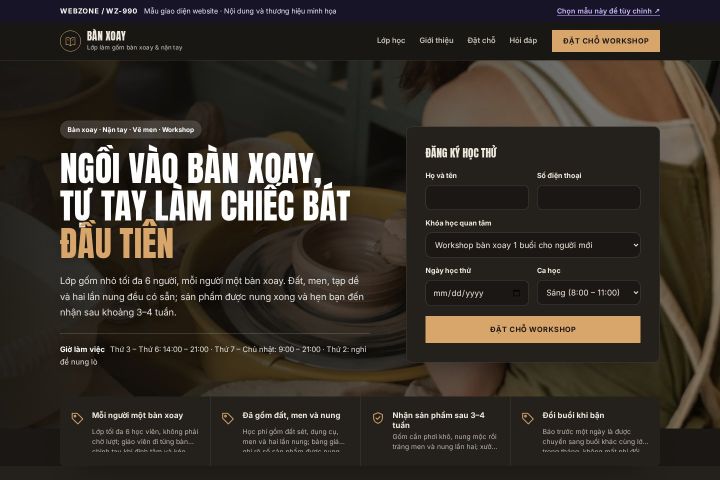 Mẫu giao diện lớp làm gốm WZ-990