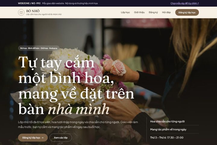 Mẫu giao diện lớp cắm hoa WZ-992