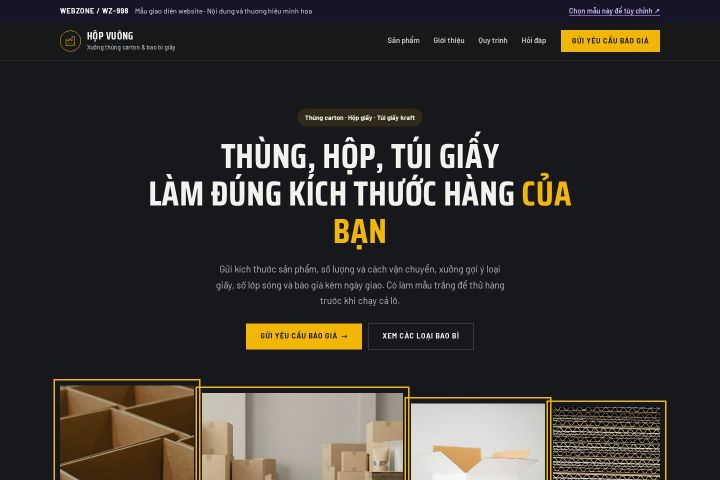 Mẫu giao diện xưởng bao bì giấy WZ-998