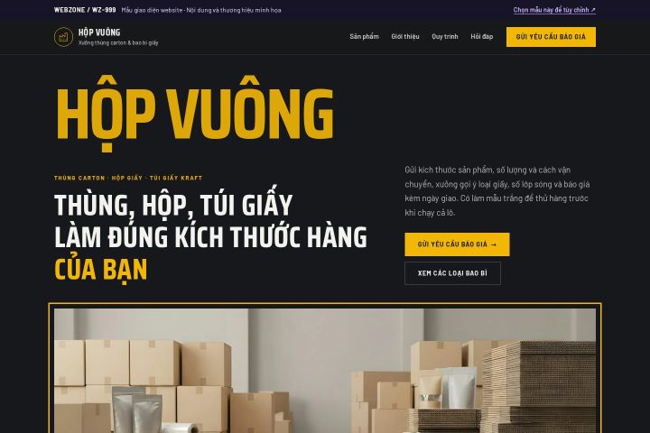 Mẫu giao diện xưởng bao bì giấy WZ-999