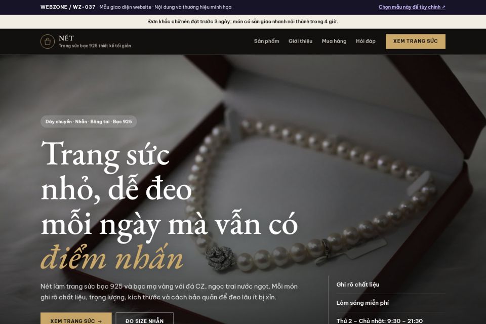 Ảnh xem trước Mẫu giao diện trang sức — Nổi bật | WZ-037