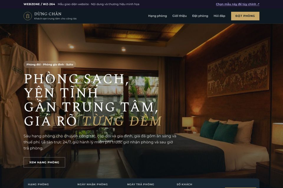 Ảnh xem trước Mẫu giao diện khách sạn — Tập trung chuyển đổi | WZ-264