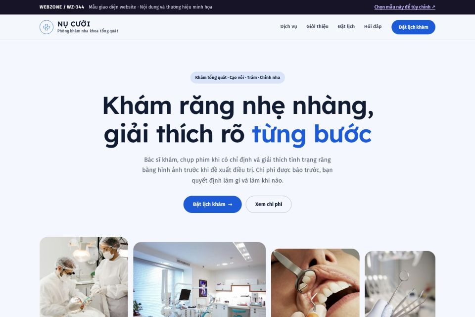 Ảnh xem trước Mẫu giao diện nha khoa — Trưng bày | WZ-344