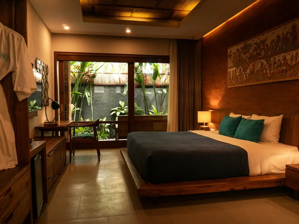 Không gian phòng nghỉ, minh họa dịch vụ chọn phòng và ngày lưu trú